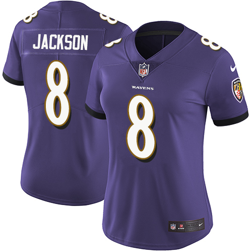 Nike Ravens #8 Lamar Jackson Purple Team Color Women's Stitched NFL Vapor Untouchable Limited Jersey Nike Ravens #8 Lamar Jackson Purple Team Color Women's Stitched NFL Vapor Untouchable Limited Jersey