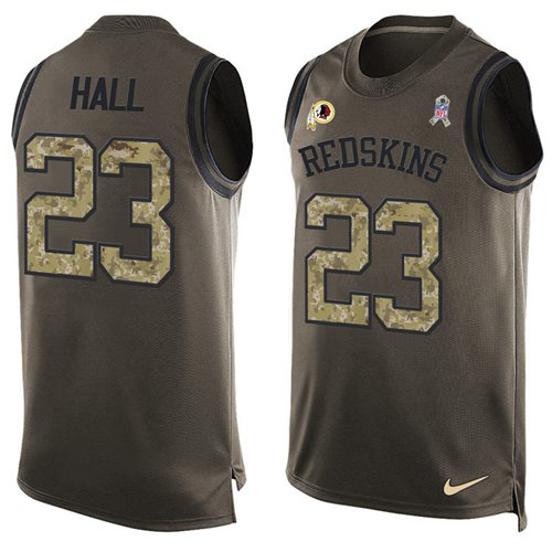 Nike Redskins #23 DeAngelo Hall Green Men's Stitched NFL Limited Salute To Service Tank Top Jersey Nike Redskins #23 DeAngelo Hall Green Men's Stitched NFL Limited Salute To Service Tank Top Jersey