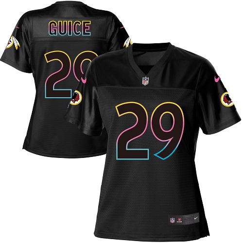 Nike Redskins #29 Derrius Guice Black Women's NFL Fashion Game Jersey Nike Redskins #29 Derrius Guice Black Women's NFL Fashion Game Jersey