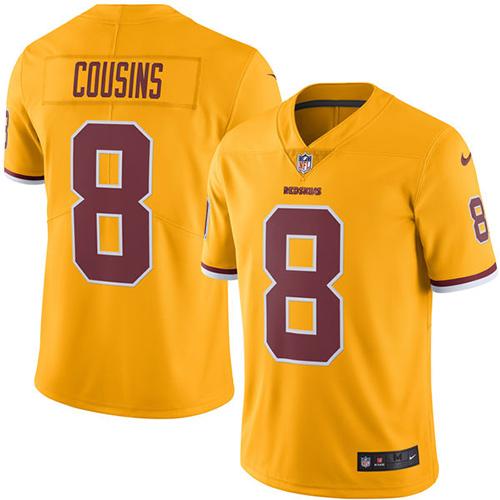 Nike Redskins #8 Kirk Cousins Gold Youth Stitched NFL Limited Rush Jersey Nike Redskins #8 Kirk Cousins Gold Youth Stitched NFL Limited Rush Jersey