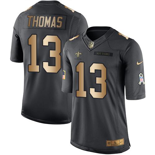 Nike Saints #13 Michael Thomas Black Youth Stitched NFL Limited Gold Salute to Service Jersey Nike Saints #13 Michael Thomas Black Youth Stitched NFL Limited Gold Salute to Service Jersey