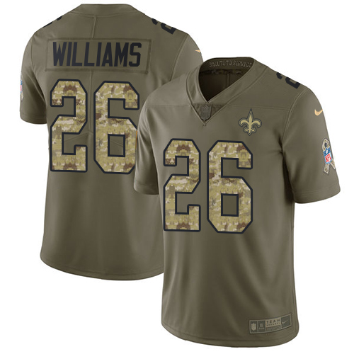 Nike Saints #26 P.J. Williams Olive Camo Men's Stitched NFL Limited 2017 Salute To Service Jersey