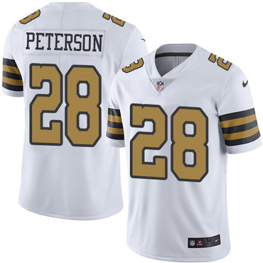 Nike Saints #28 Adrian Peterson White Youth Stitched NFL Limited Rush Jersey