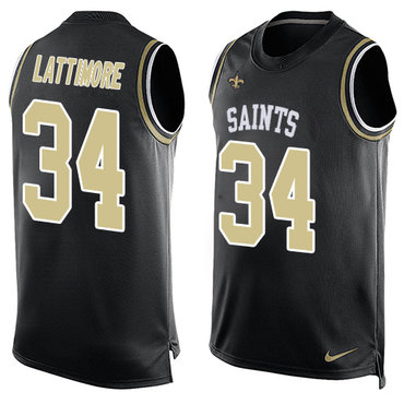 Nike Saints #34 Marshon Lattimore Black Team Color Men's Stitched NFL Limited Tank Top Jersey Nike Saints #34 Marshon Lattimore Black Team Color Men's Stitched NFL Limited Tank Top Jersey