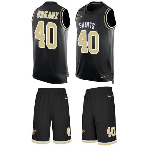 Nike Saints #40 Delvin Breaux Black Team Color Men's Stitched NFL Limited Tank Top Suit Jersey Nike Saints #40 Delvin Breaux Black Team Color Men's Stitched NFL Limited Tank Top Suit Jersey