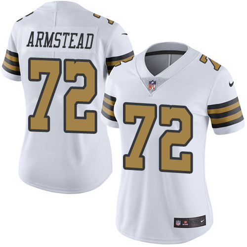 Nike Saints #72 Terron Armstead White Women's Stitched NFL Limited Rush Jersey Nike Saints #72 Terron Armstead White Women's Stitched NFL Limited Rush Jersey