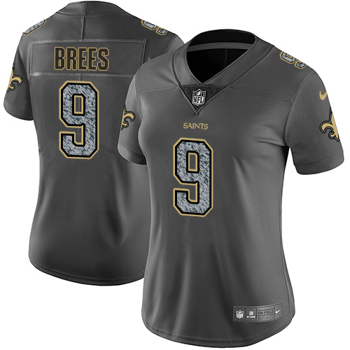 Nike Saints #9 Drew Brees Gray Static Women's Stitched NFL Vapor Untouchable Limited Jersey Nike Saints #9 Drew Brees Gray Static Women's Stitched NFL Vapor Untouchable Limited Jersey