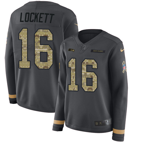 Nike Seahawks #16 Tyler Lockett Anthracite Salute to Service Nike Seahawks #16 Tyler Lockett Anthracite Salute to Service
