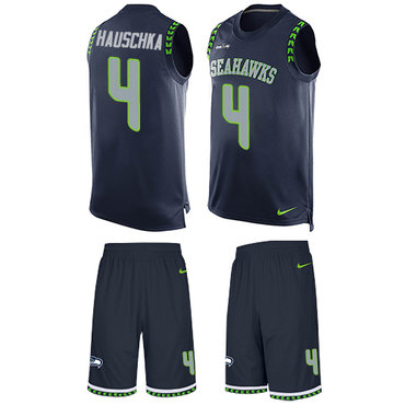 Nike Seahawks #4 Steven Hauschka Steel Blue Team Color Men's Stitched NFL Limited Tank Top Suit Jersey Nike Seahawks #4 Steven Hauschka Steel Blue Team Color Men's Stitched NFL Limited Tank Top Suit Jersey