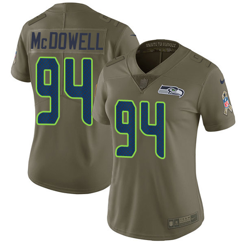 Nike Seahawks #94 Malik McDowell Olive Women's Stitched NFL Limited 2017 Salute to Service Jersey Nike Seahawks #94 Malik McDowell Olive Women's Stitched NFL Limited 2017 Salute to Service Jersey