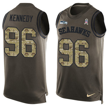 Nike Seahawks #96 Cortez Kennedy Green Men's Stitched NFL Limited Salute To Service Tank Top Jersey Nike Seahawks #96 Cortez Kennedy Green Men's Stitched NFL Limited Salute To Service Tank Top Jersey