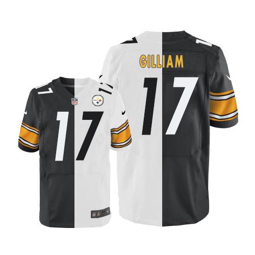 Nike Steelers #17 Joe Gilliam White Black Men's Stitched NFL Elite Split Jersey Nike Steelers #17 Joe Gilliam White Black Men's Stitched NFL Elite Split Jersey
