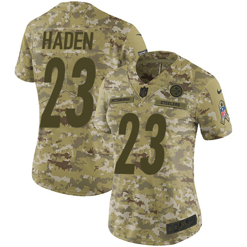 Nike Steelers #23 Joe Haden Camo Women's Stitched NFL Limited 2018 Salute to Service Jersey Nike Steelers #23 Joe Haden Camo Women's Stitched NFL Limited 2018 Salute to Service Jersey