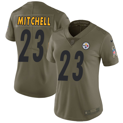 Nike Steelers #23 Mike Mitchell Olive Women's Stitched NFL Limited 2017 Salute to Service Jersey Nike Steelers #23 Mike Mitchell Olive Women's Stitched NFL Limited 2017 Salute to Service Jersey