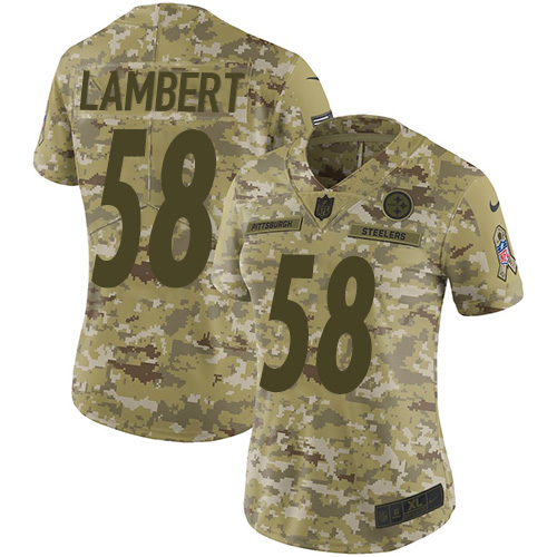 Nike Steelers #58 Jack Lambert Camo Women's Stitched NFL Limited 2018 Salute to Service Jersey Nike Steelers #58 Jack Lambert Camo Women's Stitched NFL Limited 2018 Salute to Service Jersey