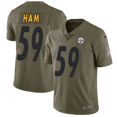 Nike Steelers #59 Jack Ham Olive Men's Stitched NFL Limited 2017 Salute to Service Jersey Nike Steelers #59 Jack Ham Olive Men's Stitched NFL Limited 2017 Salute to Service Jersey