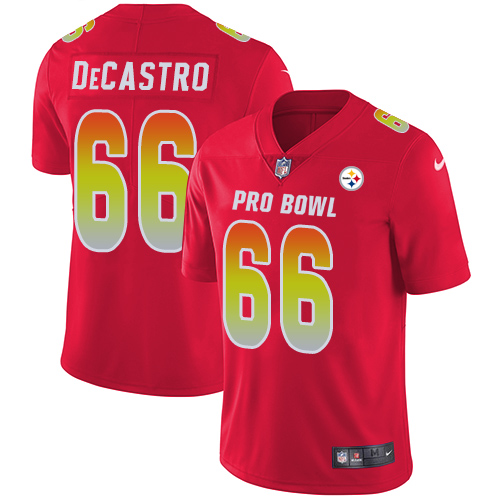 Nike Steelers #66 David DeCastro Red Women's Stitched NFL Limited AFC 2018 Pro Bowl Jersey Nike Steelers #66 David DeCastro Red Women's Stitched NFL Limited AFC 2018 Pro Bowl Jersey