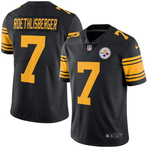 Nike Steelers #7 Ben Roethlisberger Black Men's Stitched NFL Limited Rush Jersey Nike Steelers #7 Ben Roethlisberger Black Men's Stitched NFL Limited Rush Jersey