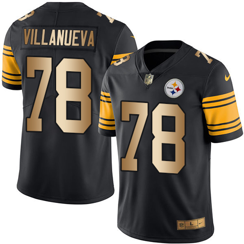 Nike Steelers #78 Alejandro Villanueva Black Men's Stitched NFL Limited Gold Rush Jersey Nike Steelers #78 Alejandro Villanueva Black Men's Stitched NFL Limited Gold Rush Jersey