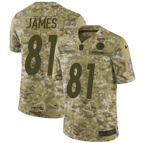 Nike Steelers #81 Jesse James Camo Men's Stitched NFL Limited 2018 Salute To Service Jersey Nike Steelers #81 Jesse James Camo Men's Stitched NFL Limited 2018 Salute To Service Jersey