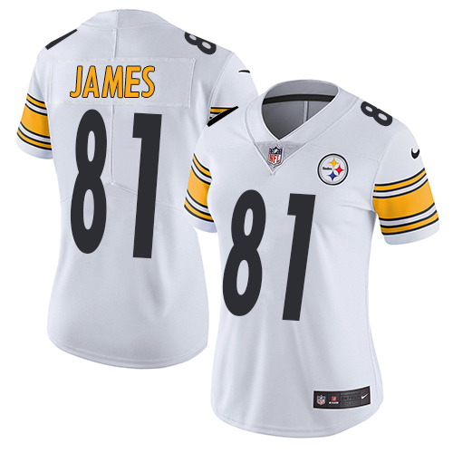 Nike Steelers #81 Jesse James White Women's Stitched NFL Vapor Untouchable Limited Jersey Nike Steelers #81 Jesse James White Women's Stitched NFL Vapor Untouchable Limited Jersey