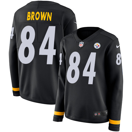 Nike Steelers #84 Antonio Brown Black Team Color Women's Stitched