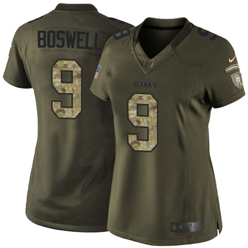 Nike Steelers #9 Chris Boswell Green Women's Stitched NFL Limited 2015 Salute to Service Jersey Nike Steelers #9 Chris Boswell Green Women's Stitched NFL Limited 2015 Salute to Service Jersey