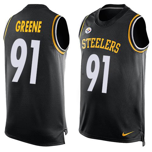 Nike Steelers #91 Kevin Greene Black Team Color Men's Stitched NFL Limited Tank Top Jersey Nike Steelers #91 Kevin Greene Black Team Color Men's Stitched NFL Limited Tank Top Jersey