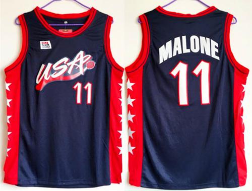 Nike Team USA #11 Karl Malone Navy Blue 1996 Dream Team Stitched NBA Jersey Nike Team USA #11 Karl Malone Navy Blue 1996 Dream Team Stitched NBA Jersey