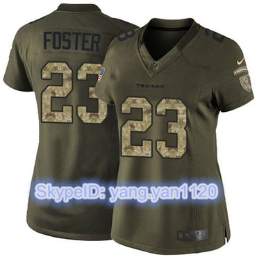 Nike Texans #23 Arian Foster Green Women's Stitched NFL Limited Salute to Service Jersey Nike Texans #23 Arian Foster Green Women's Stitched NFL Limited Salute to Service Jersey