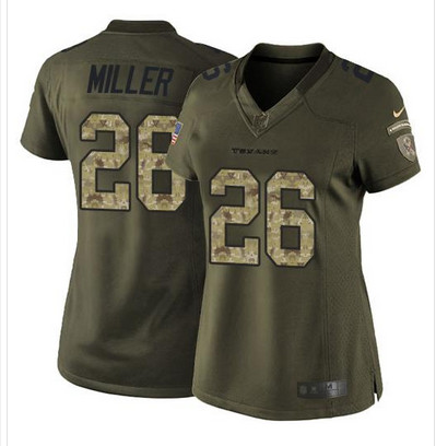 Nike Texans #26 Lamar Miller Green Women's Stitched NFL Limited Salute to Service Jersey Nike Texans #26 Lamar Miller Green Women's Stitched NFL Limited Salute to Service Jersey