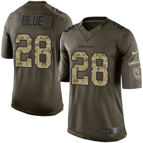 Nike Texans #28 Alfred Blue Green Men's Stitched NFL Limited Salute to Service Jersey Nike Texans #28 Alfred Blue Green Men's Stitched NFL Limited Salute to Service Jersey