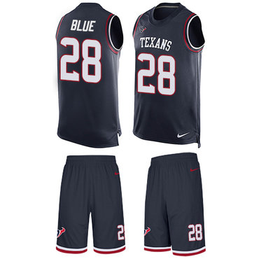 Nike Texans #28 Alfred Blue Navy Blue Team Color Men's Stitched NFL Limited Tank Top Suit Jersey Nike Texans #28 Alfred Blue Navy Blue Team Color Men's Stitched NFL Limited Tank Top Suit Jersey