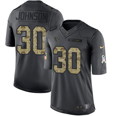 Nike Texans #30 Kevin Johnson Black Men's Stitched NFL Limited 2016 Salute to Service Jersey Nike Texans #30 Kevin Johnson Black Men's Stitched NFL Limited 2016 Salute to Service Jersey