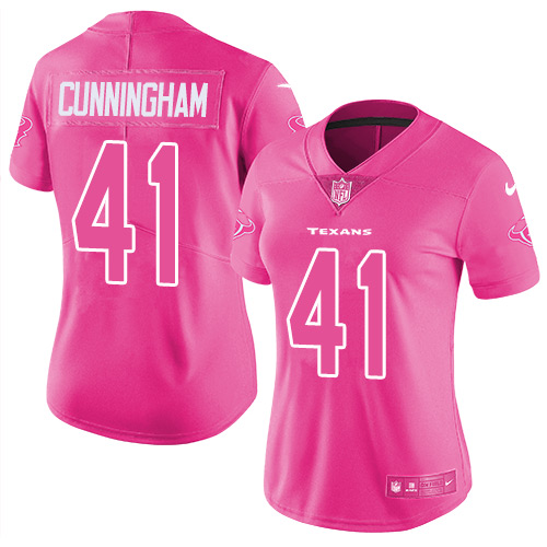 Nike Texans #41 Zach Cunningham Pink Women's Stitched NFL Limited Rush Fashion Jersey Nike Texans #41 Zach Cunningham Pink Women's Stitched NFL Limited Rush Fashion Jersey