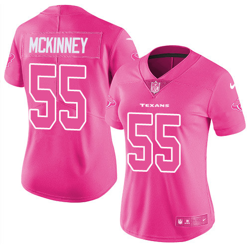 Nike Texans #55 Benardrick McKinney Pink Women's Stitched NFL Limited Rush Fashion Jersey Nike Texans #55 Benardrick McKinney Pink Women's Stitched NFL Limited Rush Fashion Jersey