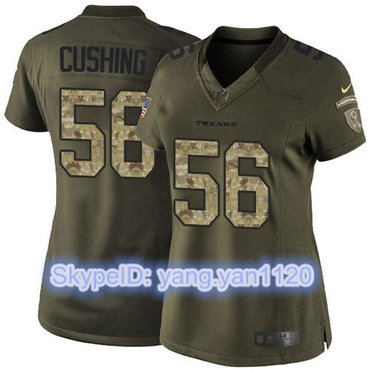 Nike Texans #56 Brian Cushing Green Women's Stitched NFL Limited Salute to Service Jersey Nike Texans #56 Brian Cushing Green Women's Stitched NFL Limited Salute to Service Jersey