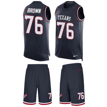 Nike Texans #76 Duane Brown Navy Blue Team Color Men's Stitched NFL Limited Tank Top Suit Jersey Nike Texans #76 Duane Brown Navy Blue Team Color Men's Stitched NFL Limited Tank Top Suit Jersey