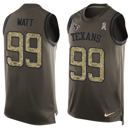 Nike Texans #99 J.J. Watt Green Men's Stitched NFL Limited Salute To Service Tank Top Jersey Nike Texans #99 J.J. Watt Green Men's Stitched NFL Limited Salute To Service Tank Top Jersey