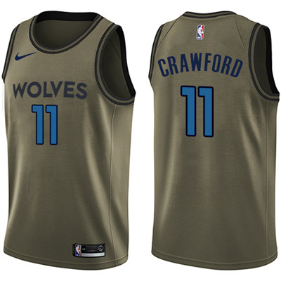 Nike Timberwolves #11 Jamal Crawford Green Salute to Service Youth NBA Swingman Jersey Nike Timberwolves #11 Jamal Crawford Green Salute to Service Youth NBA Swingman Jersey