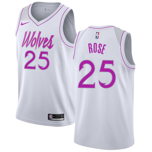 Nike Timberwolves #25 Derrick Rose White NBA Swingman Earned Edition Jersey Nike Timberwolves #25 Derrick Rose White NBA Swingman Earned Edition Jersey