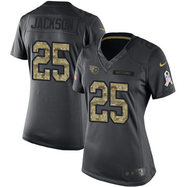 Nike Titans #25 Adoree' Jackson Black Women's Stitched NFL Limited 2016 Salute to Service Jersey Nike Titans #25 Adoree' Jackson Black Women's Stitched NFL Limited 2016 Salute to Service Jersey