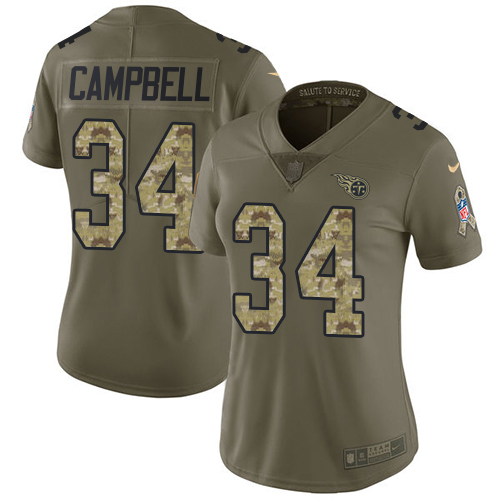 Nike Titans #34 Earl Campbell Olive Camo Women's Stitched NFL Limited 2017 Salute to Service Jersey Nike Titans #34 Earl Campbell Olive Camo Women's Stitched NFL Limited 2017 Salute to Service Jersey