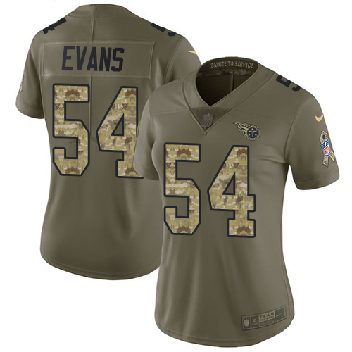 Nike Titans #54 Rashaan Evans Olive Camo Women's Stitched NFL Limited 2017 Salute to Service Jersey Nike Titans #54 Rashaan Evans Olive Camo Women's Stitched NFL Limited 2017 Salute to Service Jersey