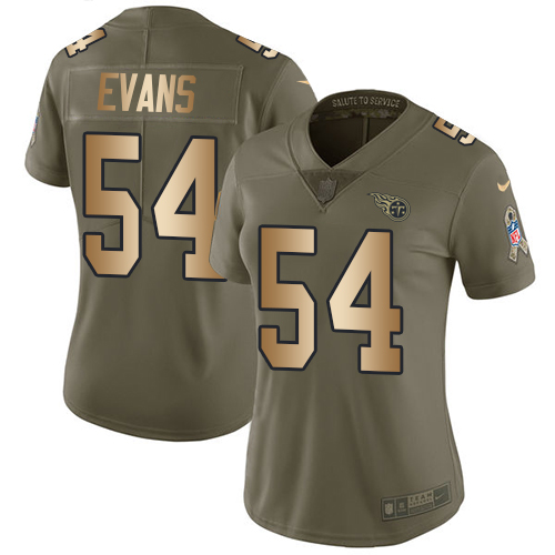 Nike Titans #54 Rashaan Evans Olive Gold Women's Stitched NFL Limited 2017 Salute to Service Jersey Nike Titans #54 Rashaan Evans Olive Gold Women's Stitched NFL Limited 2017 Salute to Service Jersey