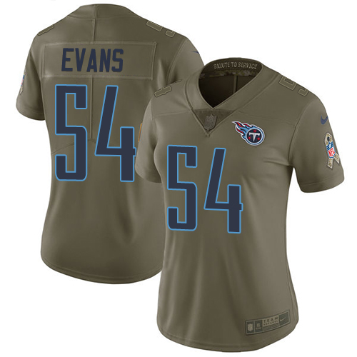 Nike Titans #54 Rashaan Evans Olive Women's Stitched NFL Limited 2017 Salute to Service Jersey Nike Titans #54 Rashaan Evans Olive Women's Stitched NFL Limited 2017 Salute to Service Jersey