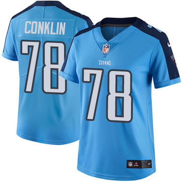 Nike Titans #78 Jack Conklin Light Blue Team Color Women's Stitched NFL Vapor Untouchable Limited Jersey Nike Titans #78 Jack Conklin Light Blue Team Color Women's Stitched NFL Vapor Untouchable Limited Jersey