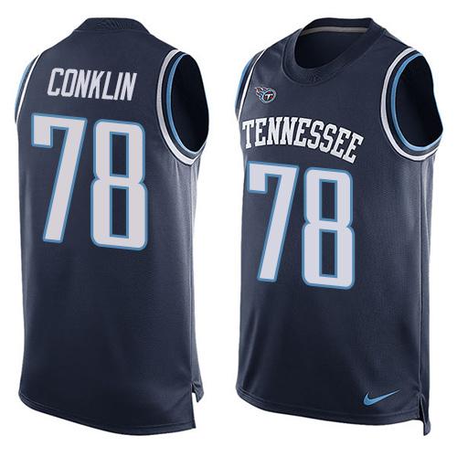 Nike Titans #78 Jack Conklin Navy Blue Alternate Men's Stitched NFL Limited Tank Top Jersey Nike Titans #78 Jack Conklin Navy Blue Alternate Men's Stitched NFL Limited Tank Top Jersey