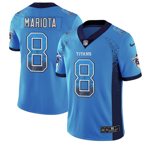 Nike Titans #8 Marcus Mariota Light Blue Team Color Men's Stitched NFL Limited Rush Drift Fashion Jersey