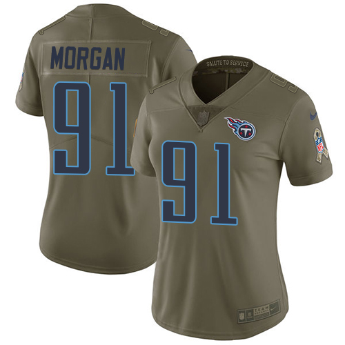 Nike Titans #91 Derrick Morgan Olive Women's Stitched NFL Limited 2017 Salute to Service Jersey Nike Titans #91 Derrick Morgan Olive Women's Stitched NFL Limited 2017 Salute to Service Jersey
